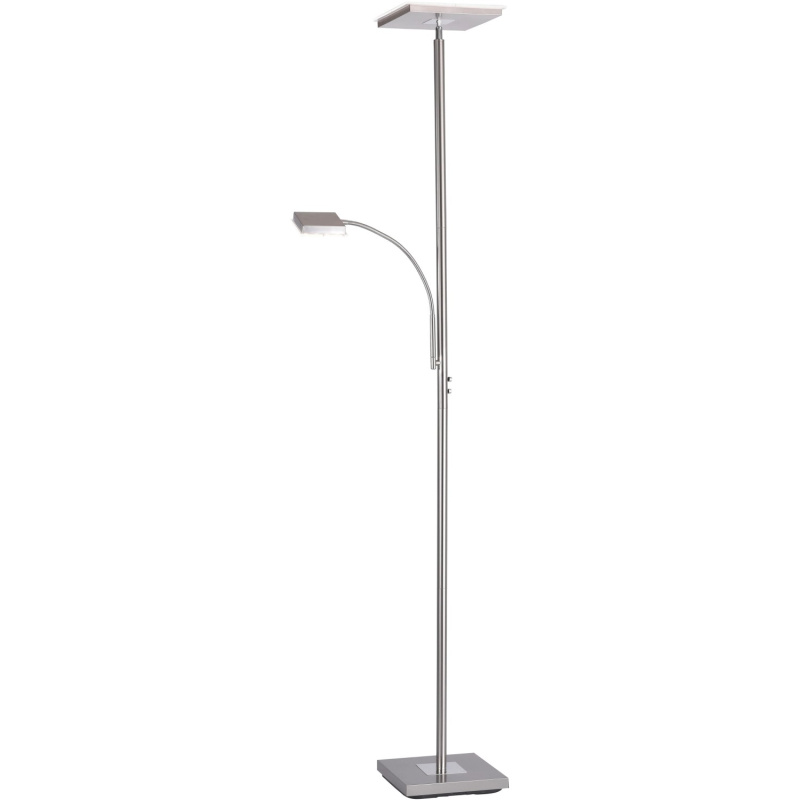 Just Light. Stojací LED lampa Hans se čtecím ramenem, 22+4W, ocelová, 190 cm