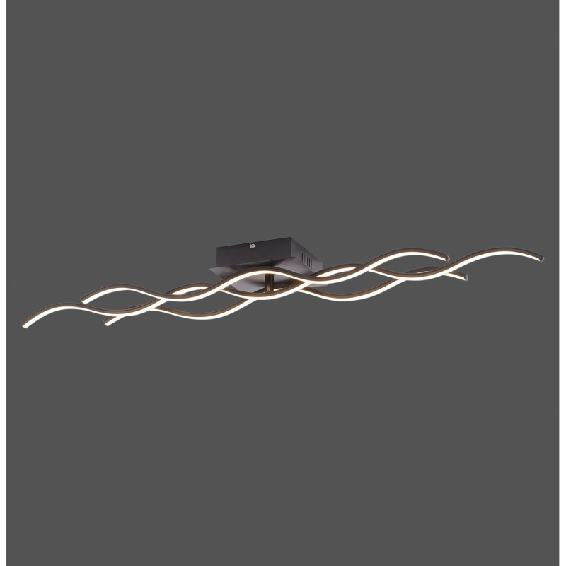 Just Light. Stropní LED svítidlo Wave, 2270 lm, černá, 16 x 97 cm