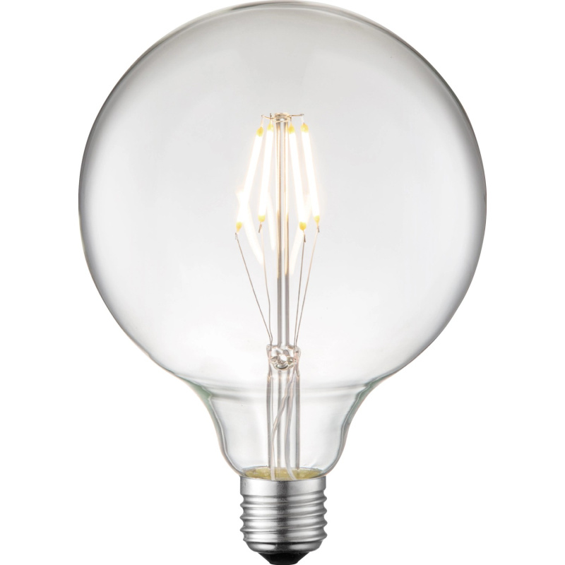 Just Light. Filam. LED žárovka E27, G125, 420lm, 2700K, 4W, čiré sklo