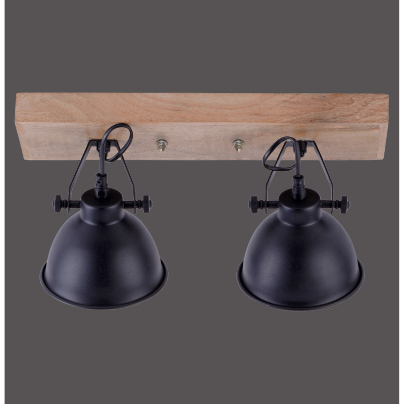 Just Light. Nástěnné/stropní svítidlo Samia 2bodové, černá, 44,5 x 24 cm