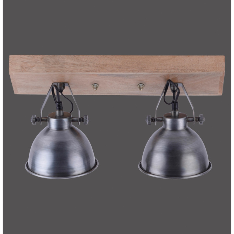 Just Light. Nástěnné/stropní svítidlo Samia 2bodové, stříbrná, 44,5 x 24 cm