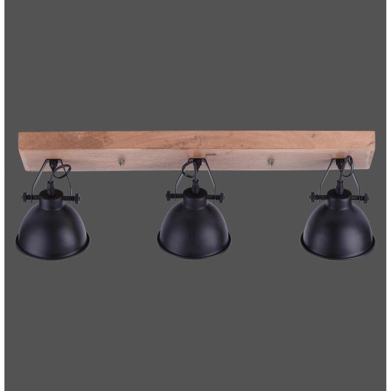 Just Light. Nástěnné/stropní svítidlo Samia 3bodové, černá, 74 x 24 cm