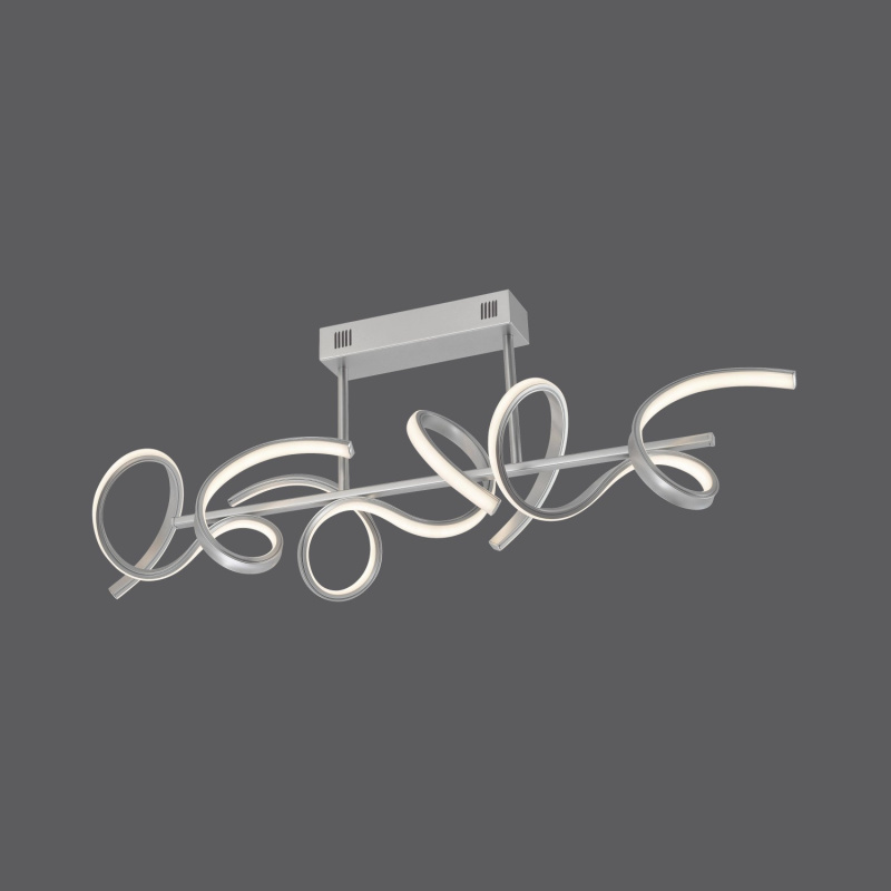 Just Light. Stropní LED svítidlo Curls, 3000K, stříbrná, 82 x 21 x 30 cm