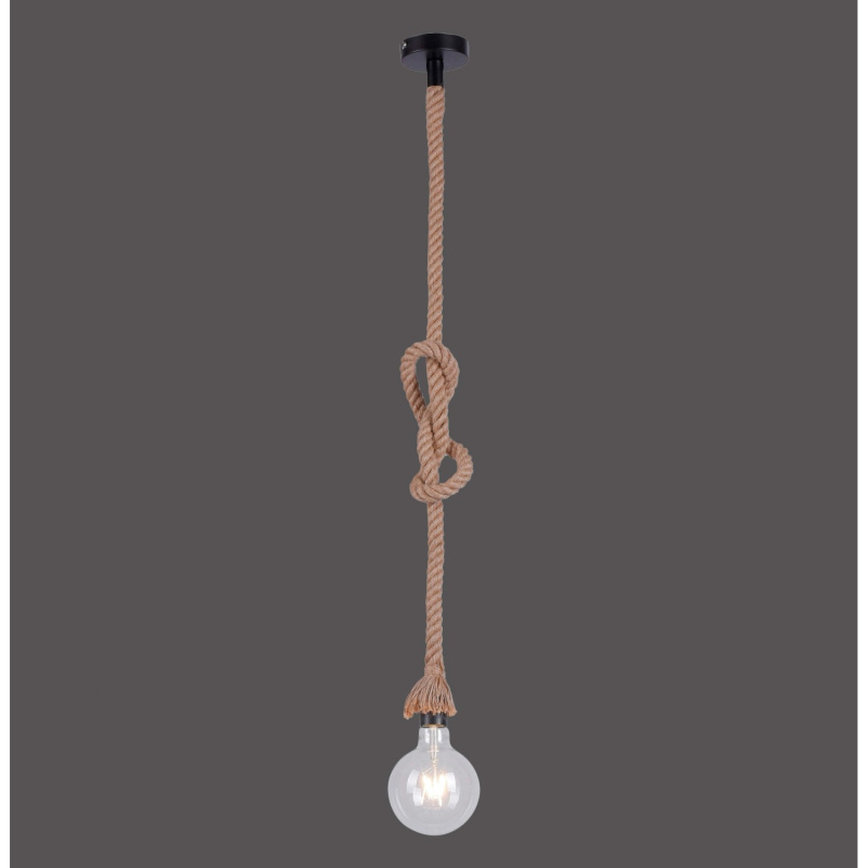 Just Light. Závěsné svítidlo Rope 1 bodové, přírodní/černá, pr. 10 x 120 cm