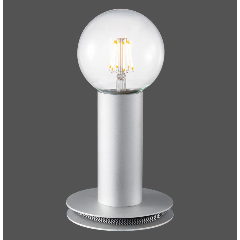 Just Light. Stolní lampa Turn Me, 1xE27, matná stříbrná, pr. 12 x 14,1 cm