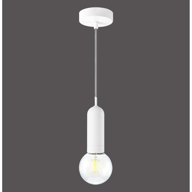 Just Light. Závěsné svítidlo Turn Me, 1xE27, bílá, pr. 10 x 120 cm