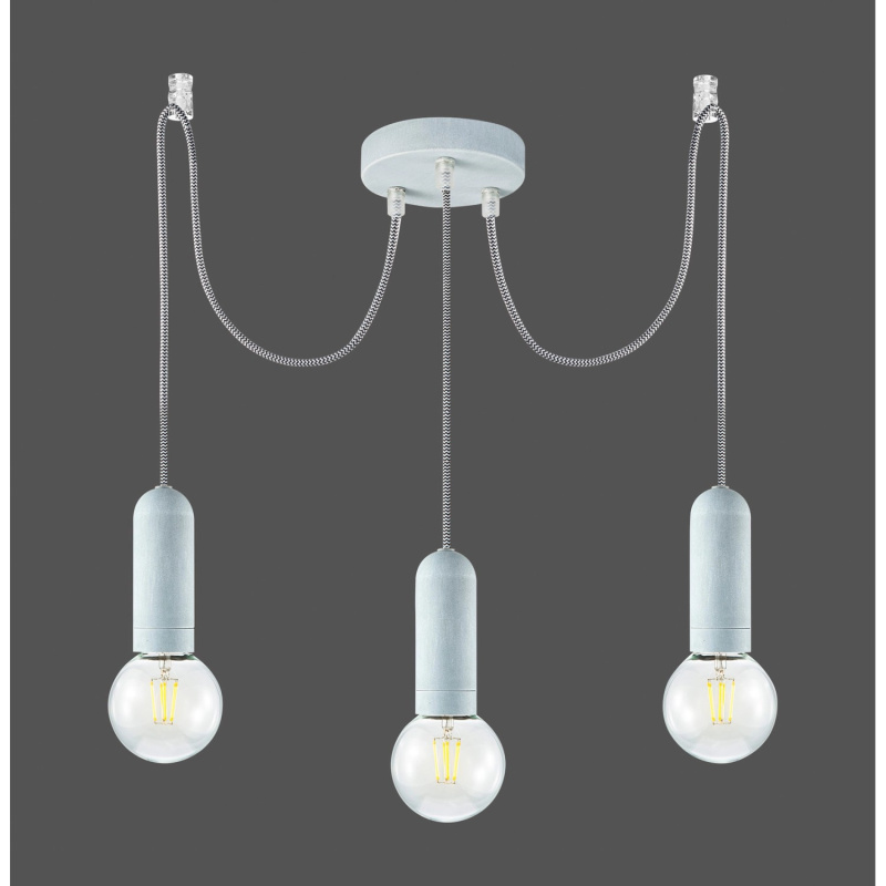 Just Light. Závěsné svítidlo Turn Me, 3xE27, vzhled betonu, pr. 12 x 150 cm