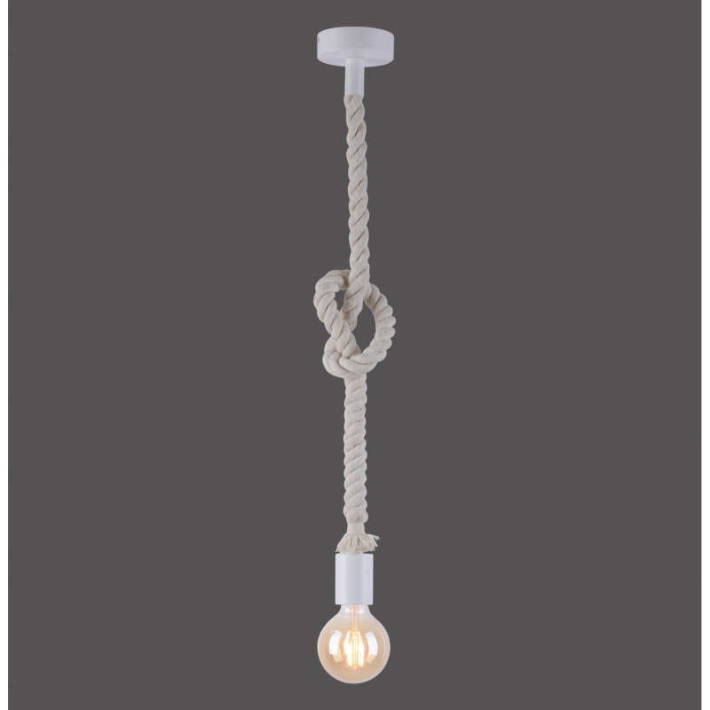 Just Light. Závěsné retro svítidlo 1bodové, přírodní/bílá, pr. 10 x 120 cm