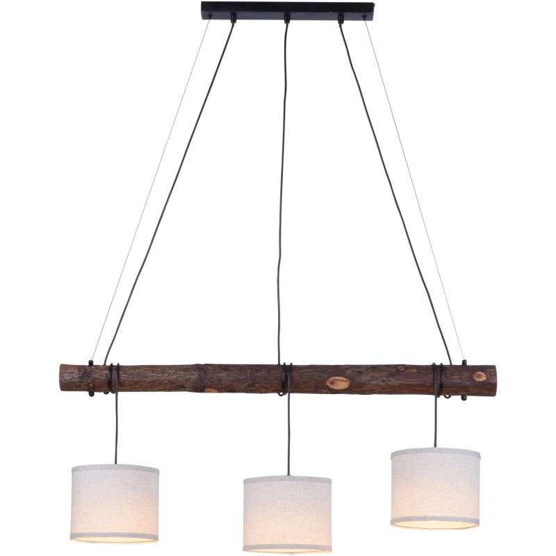 Just Light. Závěsné svítidlo Bark, 3xE27, dekor dřeva, 100 x 120 cm