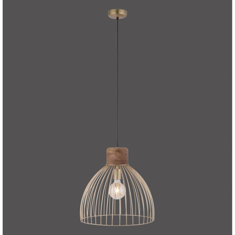 Just Light. Závěsné svítidlo Alami 1bodové, matný mosaz, pr. 40 x 120 cm