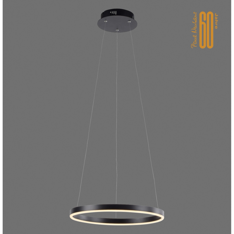 Just Light. Závěsné LED svítidlo Ritus, 20W, 2650lm, 3000K, antracit, pr. 39,3cm