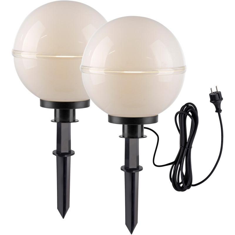 SellTec Venkovní dekorační svítidlo Hemis, 1xE27, IP44, bílá, pr. 30 cm, 2 ks