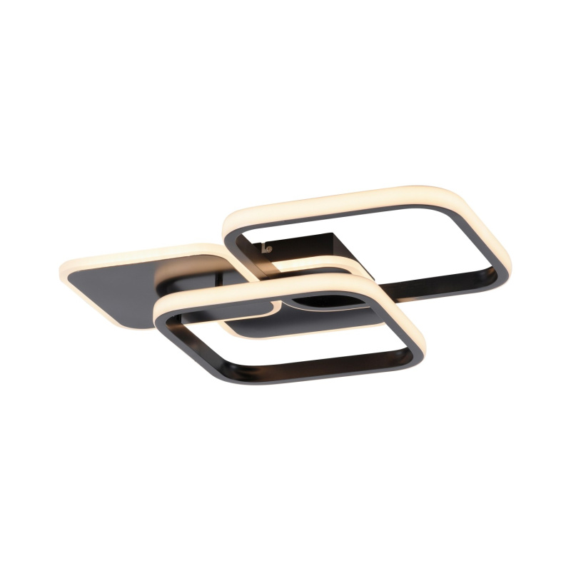 Just Light Stropní LED svítidlo Sevent, 36W, 4700lm, černá, 39,4 x 46 cm