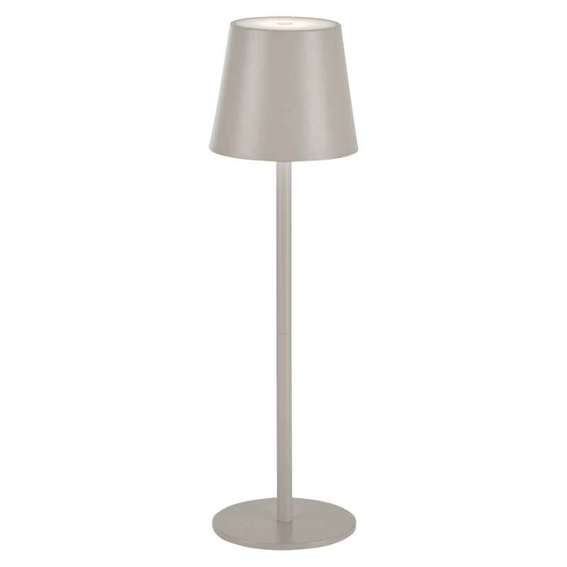 Just Light. Nabíjecí stolní LED lampa Euria IP54 greige pr. 11 x 37 cm