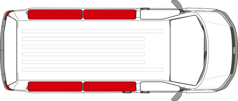 CARBEST Vnitřní termoclona pro VW T4 - různé varianty umístění Varianta: VW T4, 1990 - 2003 - obytná část, KR