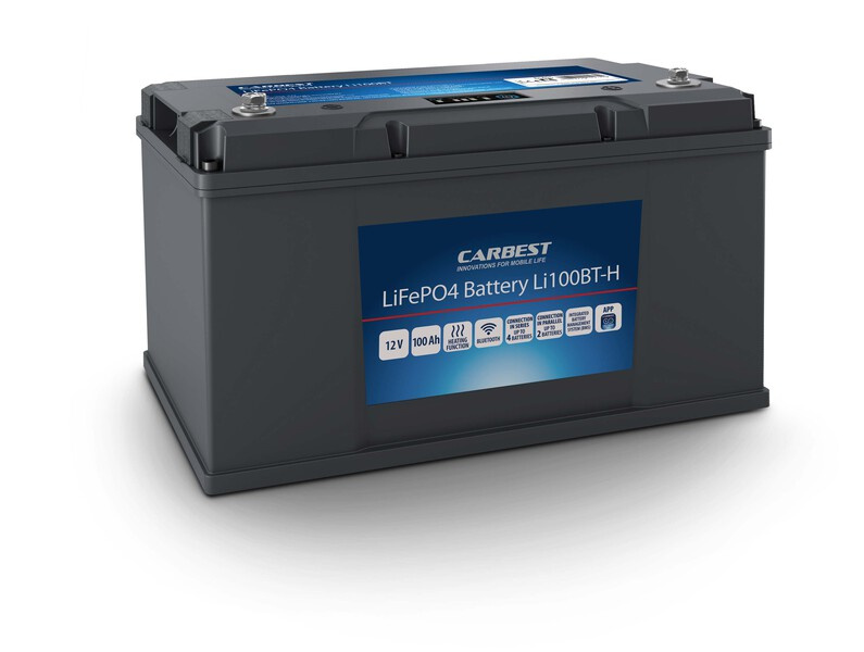 CARBEST Lithiová baterie Li100BT-H s technologií Bluetooth a funkcí ohřívání