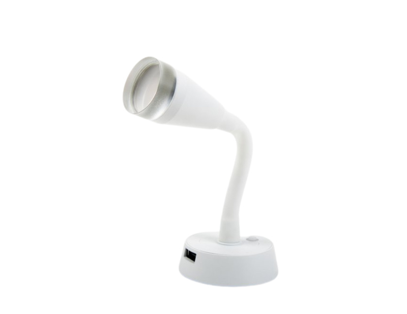 LED lampička Carbest s ohebným ramenem a USB zásuvkou pro nabíjení