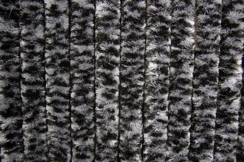 CARBEST Žinylkové fleesové závěsy 56 x 205 cm pro dveře obytných vozů Barva: Černý / šedý