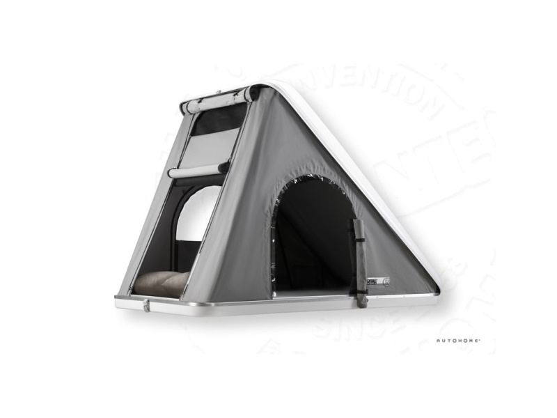 Střešní stan AUTOHOME 2.0 SMALL 130x210cm, barva: šedá, kryt bílý