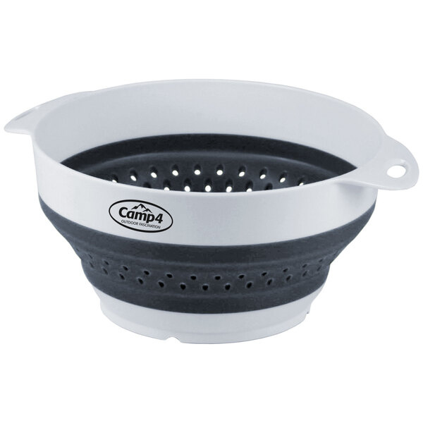 Silikonová miska a cedník CAMP4 - bílá / šedá