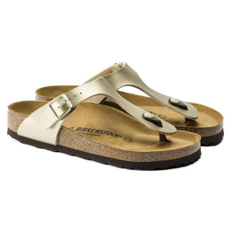 Dámské žabky Birkenstock Gizeh Birko-Flor Gold narrow (1016109) dámské 42
