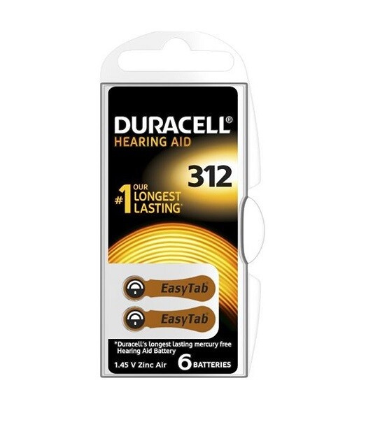 Duracell DA312 Easy Tab baterie do naslouchadel 6 ks