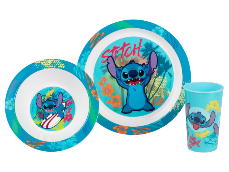Sada dětského nádobí, 3dílná (Stitch)