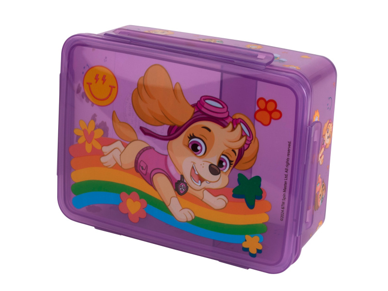 Láhev na pití / Svačinový box Tlapková patrola (krabička na oběd s vložkou fialová)