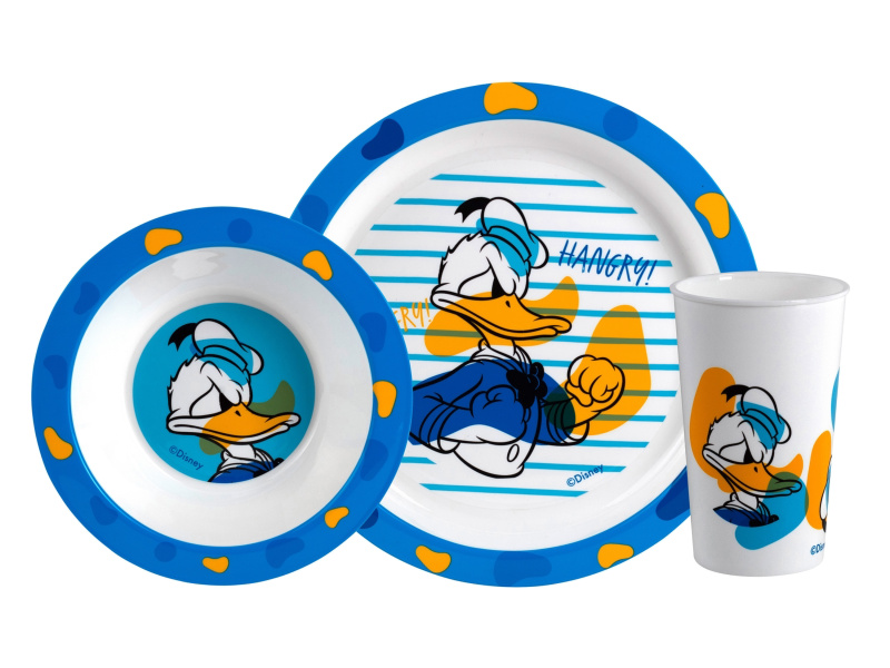 Dětský snídaňový set, 3dílný (Donald)