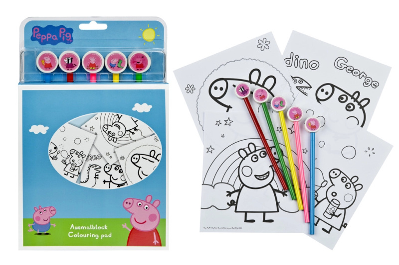 Alltoys Sada omalovánek s pastelkami Prasátko Peppa