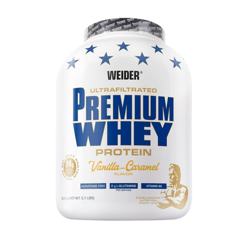 WEIDER Premium whey syrovátkový protein vanilka a karamel 2300 g