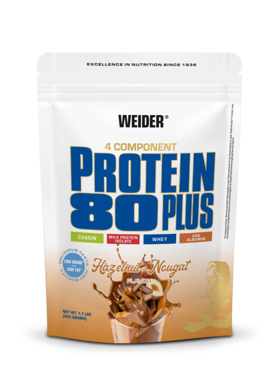 Weider Protein 80 Plus 500 g - oříšek/nugát