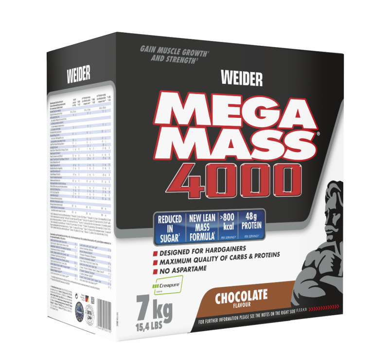 Weider Giant Mega Mass 4000 7kg - čokoláda
