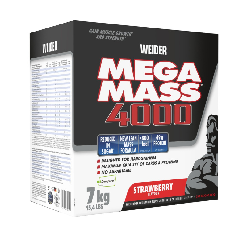 Weider Giant Mega Mass 4000 7kg - jahoda