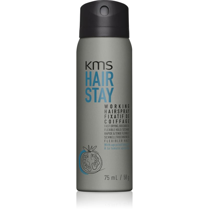 KMS Hair Stay Working Hairspray lak na vlasy pro vlasy namáhané teplem 75 ml