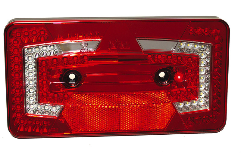 JOKON Multifunkční svítidlo LED, 9-32 V, levé červené IP67 se 6hranným reflektorem