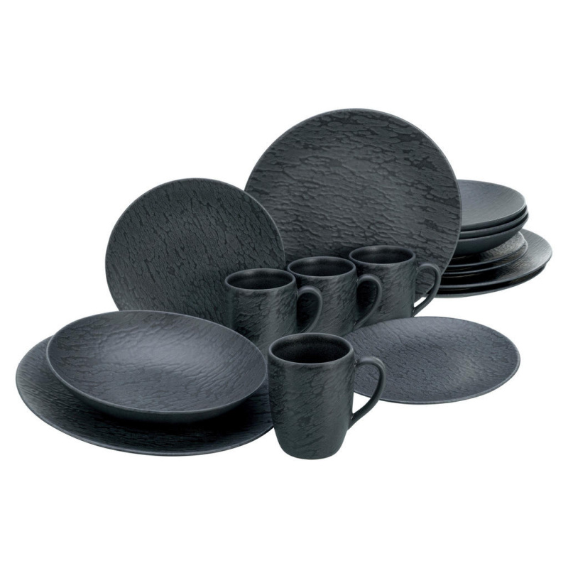 Creatable Jídelní servis Schiefer Black (16dílný kombinovaný servis)