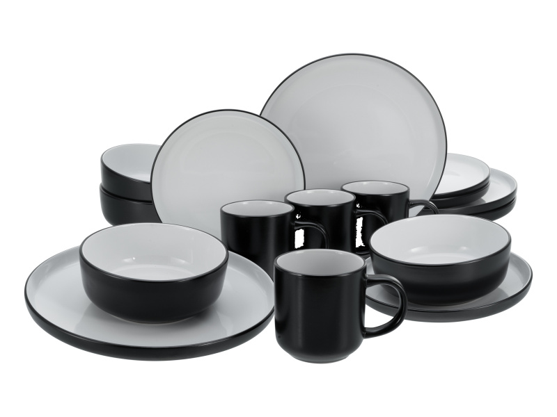 Creatable Jídelní servis Nordic Cool Black (16dílný kombinovaný servis)