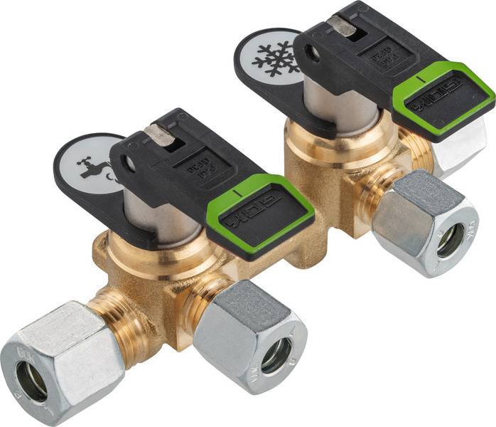 GOK Dvoucestný uzavíratelný ventil GOK, typ KSV - vstup 8 mm, výstupy 8 mm