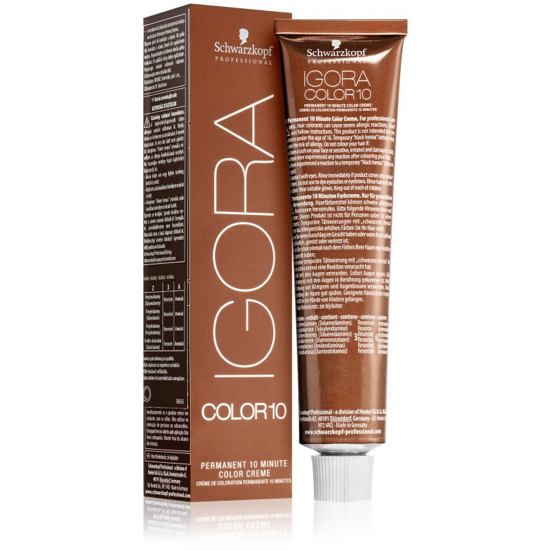 Schwarzkopf Professional IGORA Color 10 permanentní barva na vlasy odstín 8-65 Light Blonde Chocolate Gold 60 ml
