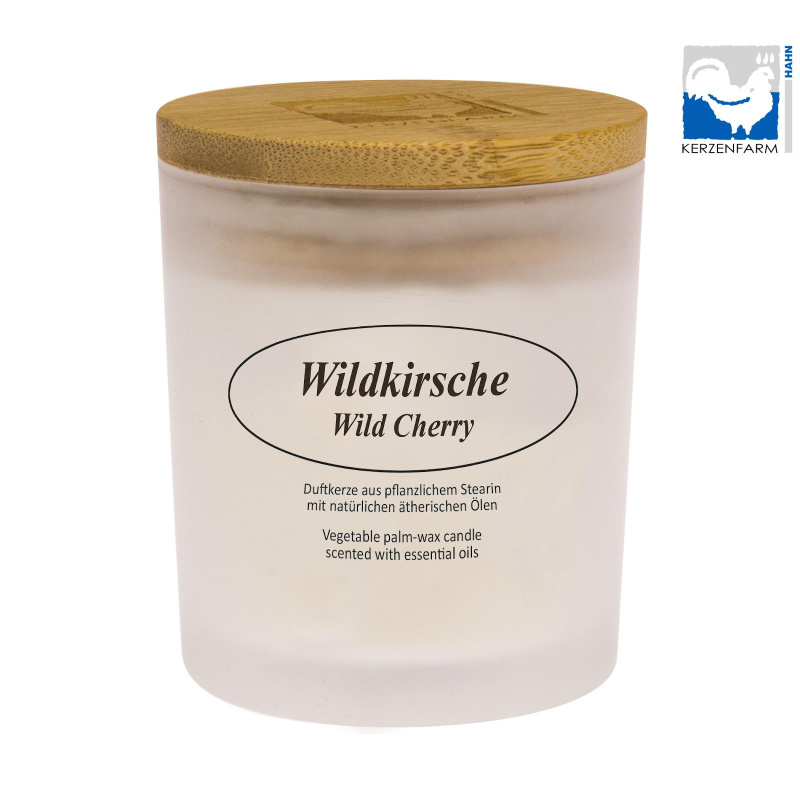 Přírodní svíčka Wild cherry, mléčné sklo 1 ks, 8 cm