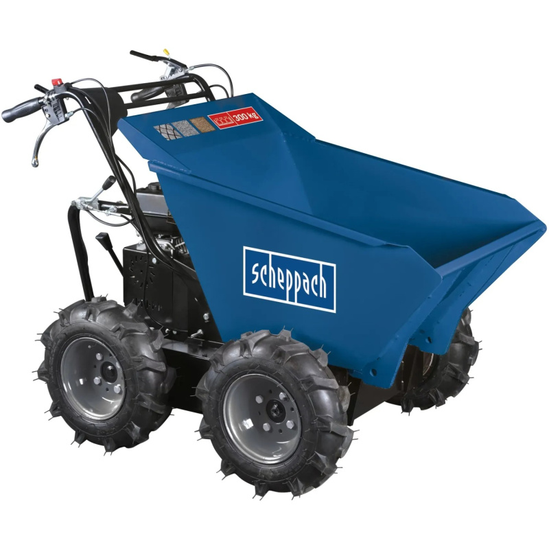 Scheppach DP 3000 - kolový přepravník 4x4 s nosností 300 kg a mechanickým sklápěním korby