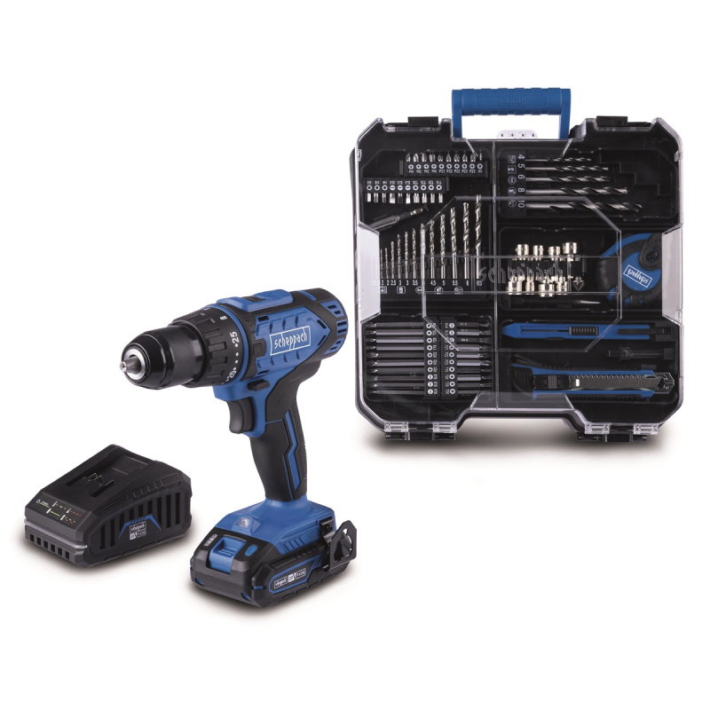 Scheppach C-DTB74/1-X 20V - aku set vrtacího šroubováku a příslušenstvím