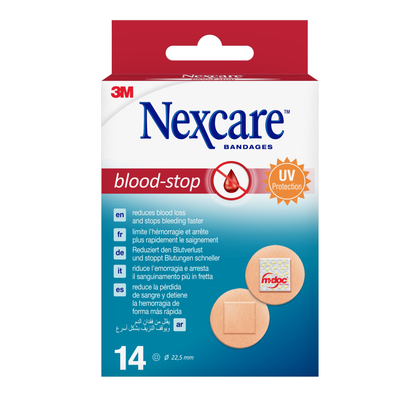 3M Nexcare Blood-Stop kulaté náplasti na zastavení krvácení 22,5 mm 14 ks