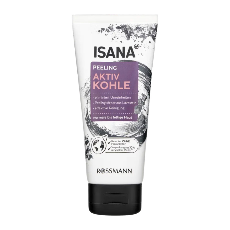 ISANA Pleťový peeling s aktivním uhlím