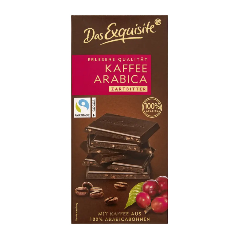 Das Exquisite Hořká čokoláda s kávovými zrnky Arabica 100 g