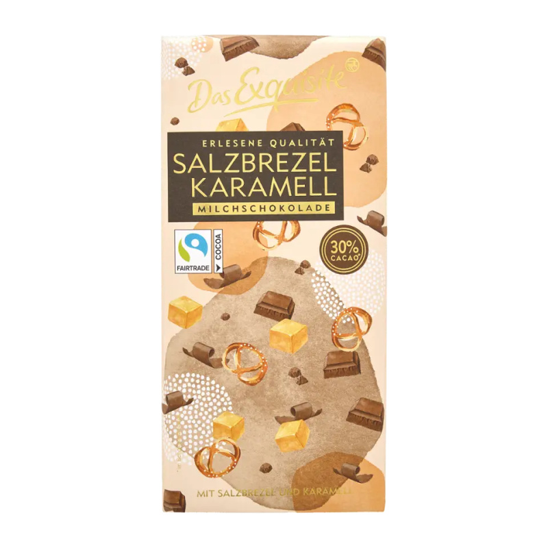 Das Exquisite Mléčná čokoláda s kousky karamelových preclíků 180 g