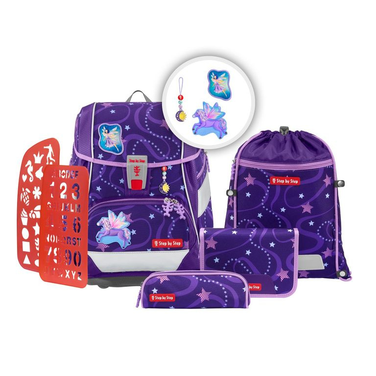 Školní aktovka/batoh 2IN1 PLUS pro prvňáčky – 6dílný set, Step by Step Pegasus Em