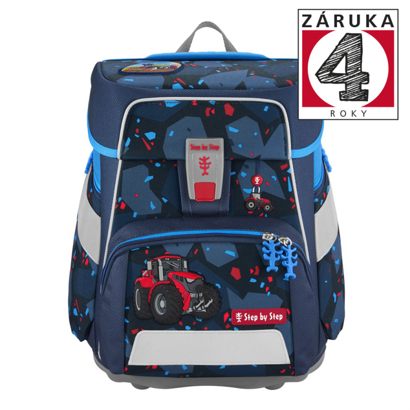 Školní aktovka SPACE pro prvňáčky - 5-dílný set, Step by Step Tractor Freddy, certi