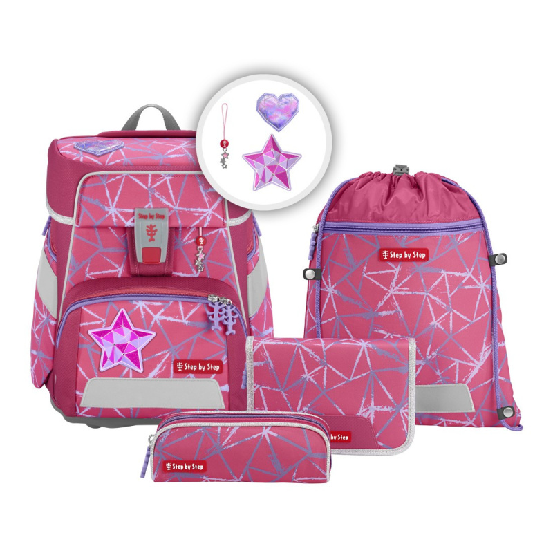 Školní aktovka SPACE pro prvňáčky - 5-dílný set, Step by Step Star Stella, certifik
